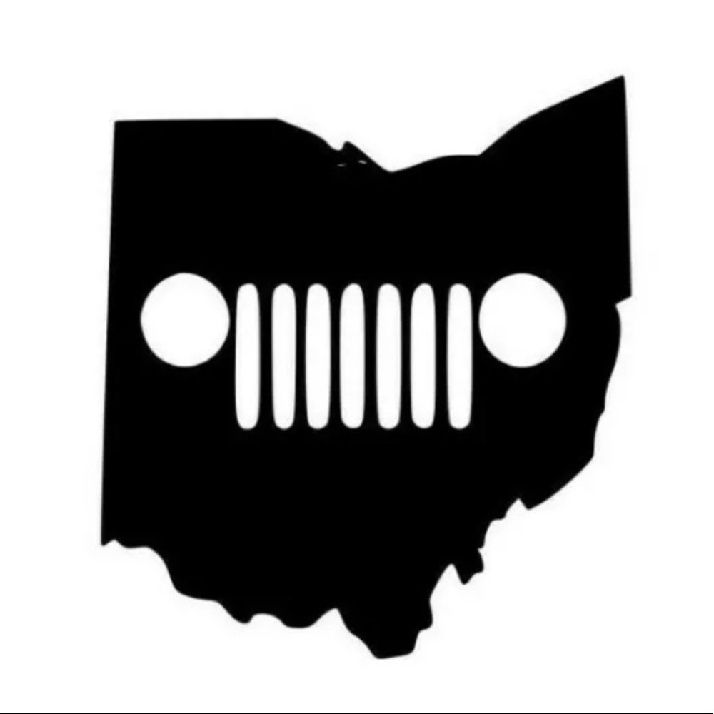 Vinyl Decal for Window - Ohio Jeep Logo